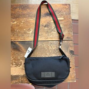 GUCCI Black Techno Canvas Belt / Shoulder / Crossbody Bag